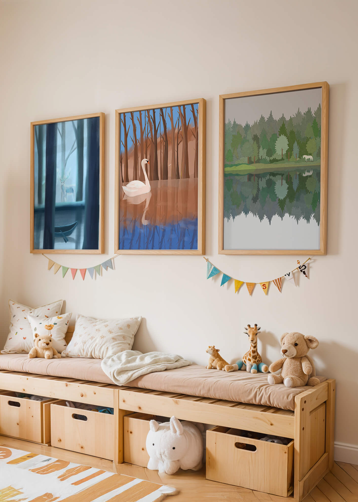 Ensemble de trois impressions artistiques inspirées par la nature