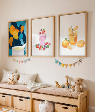 Ensemble d'illustrations de boissons fruitées colorées sans cadre
