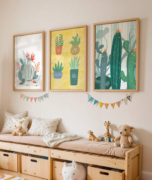 Conjunto De Impresiones De Cactus Sin Marco En Interior