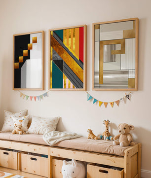 Art abstrait moderne avec des détails dorés