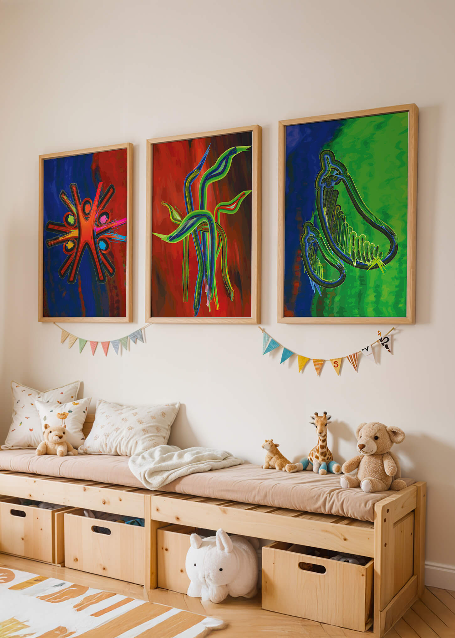 Obras de arte coloridas abstractas sin marco