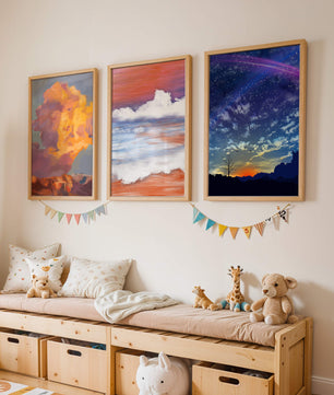 Pinturas Abstractas De Cielo Y Paisaje Sin Marco