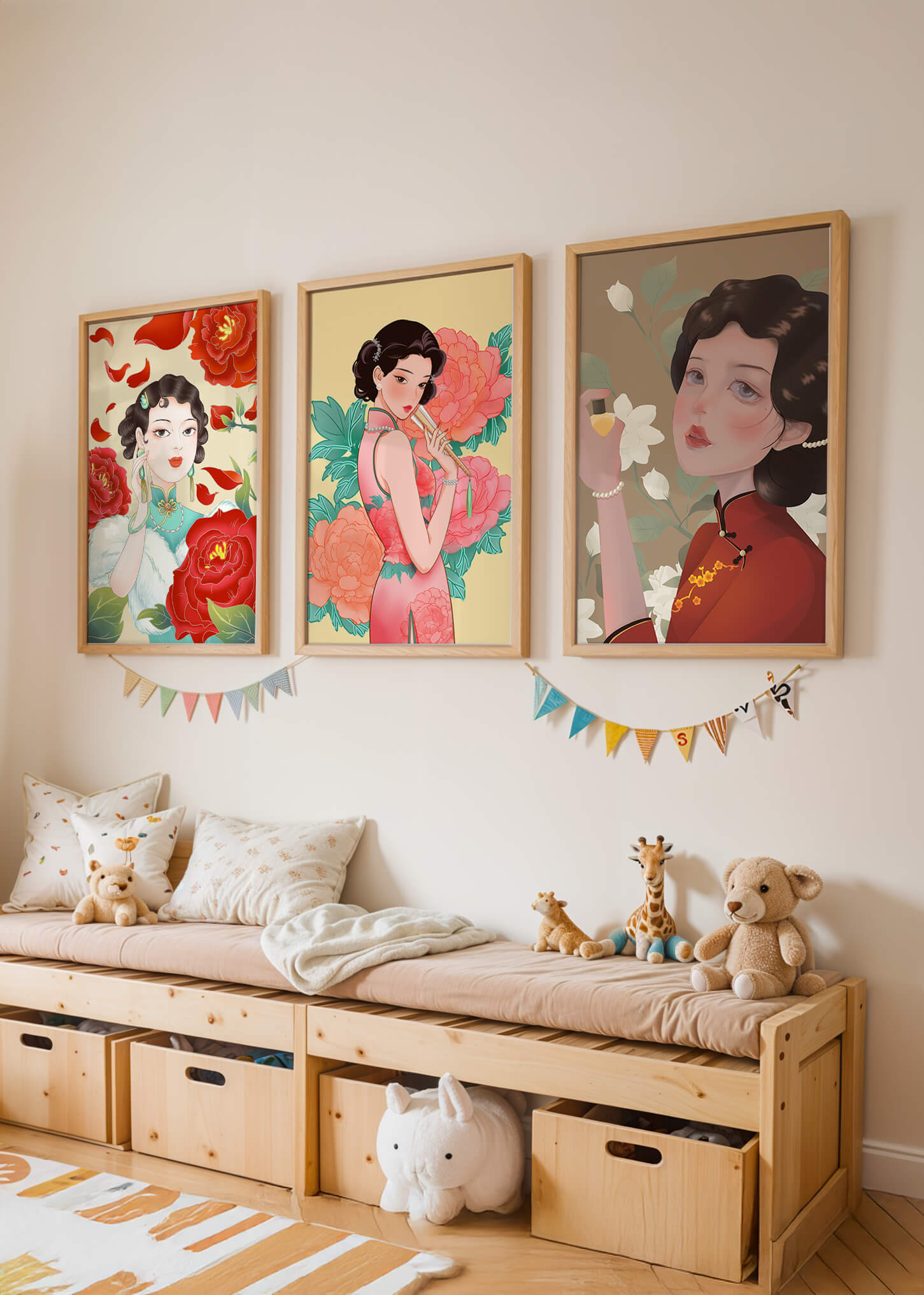 Arte Decorativo de Mujeres con Flores