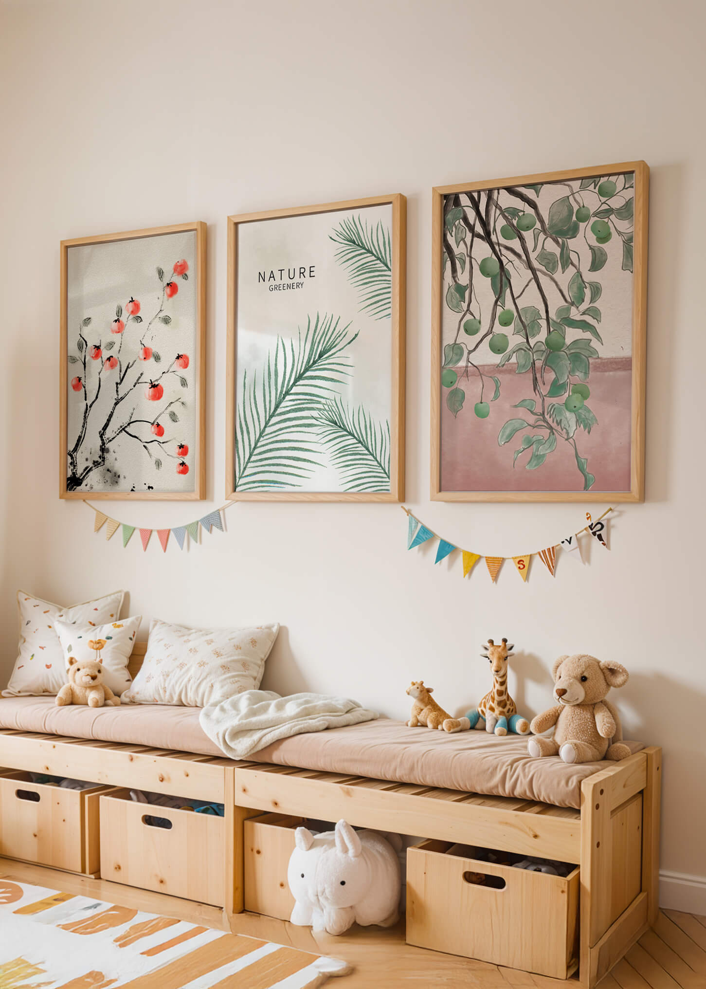 Conjunto De Impresiones Con Diseño Botánico Sin Marco