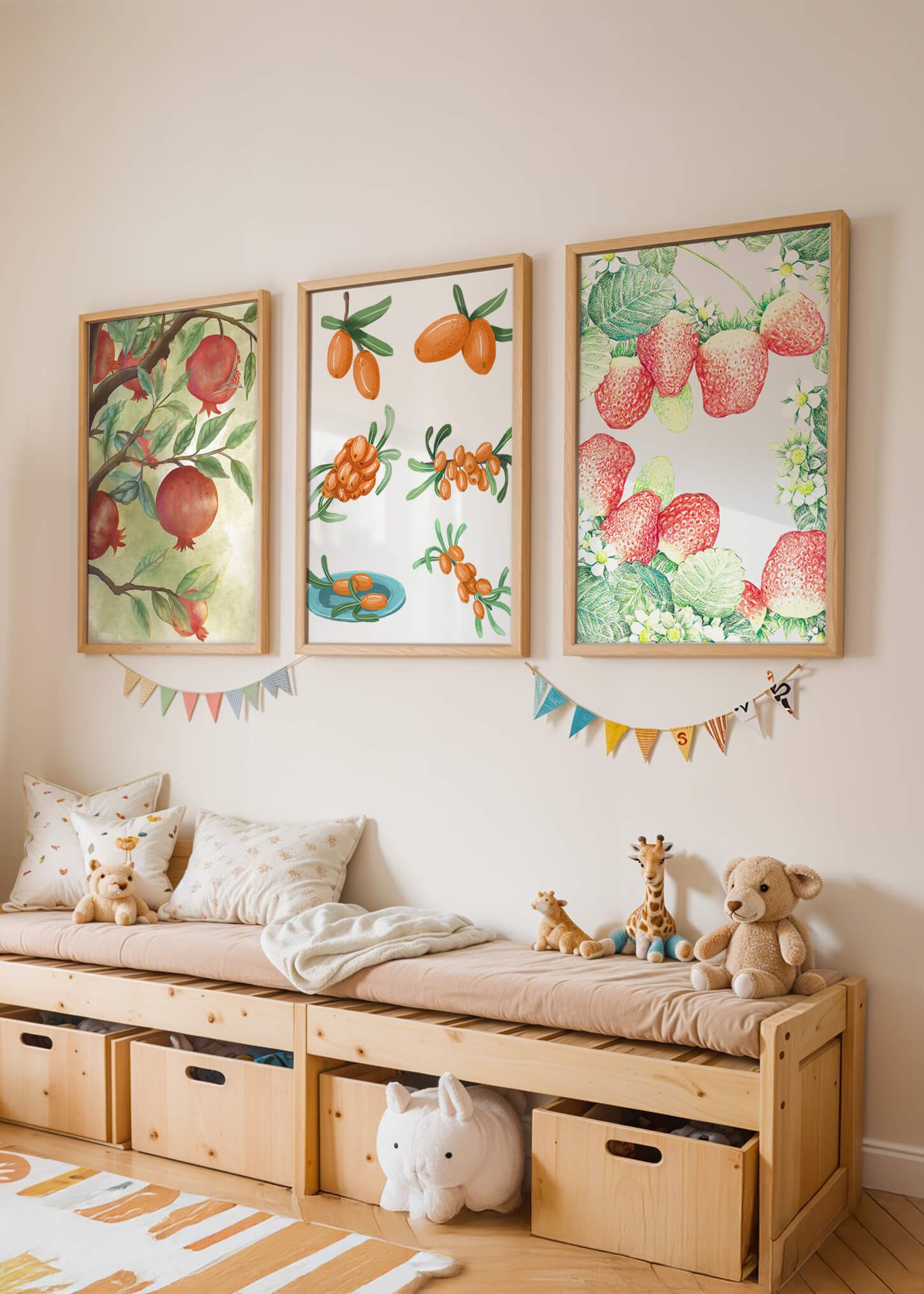 Arte Botánico: Frutas en Impresiones de Alta Calidad