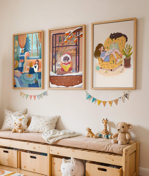 Décorations artistiques chaleureuses pour la maison avec des illustrations d’hiver