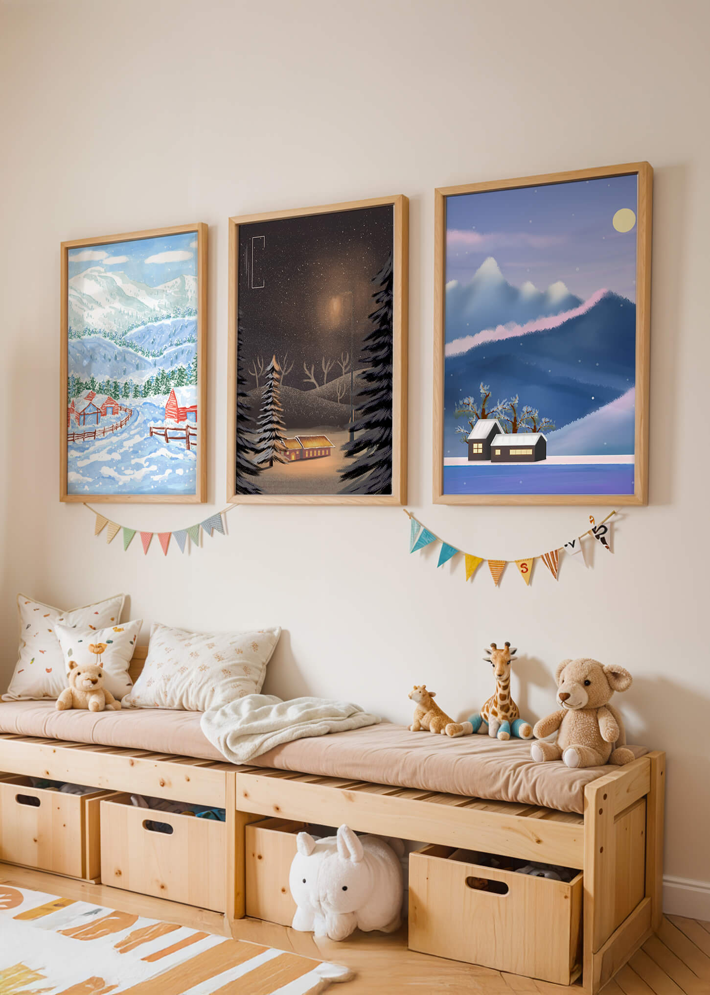 Tableaux de paysages hivernaux avec impression de haute qualité