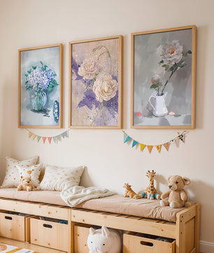 Ensemble d’art floral imprimé sans cadre au format vertical