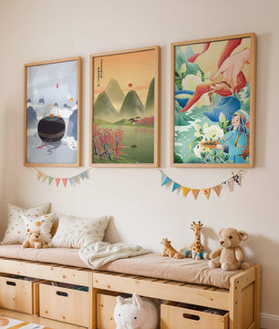 Art moderne avec paysages naturels et détails colorés