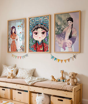 Élégantes illustrations de femmes en style oriental avec impression de haute qualité