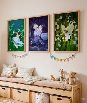 Illustrations de fées dans un style enfantin décoratif