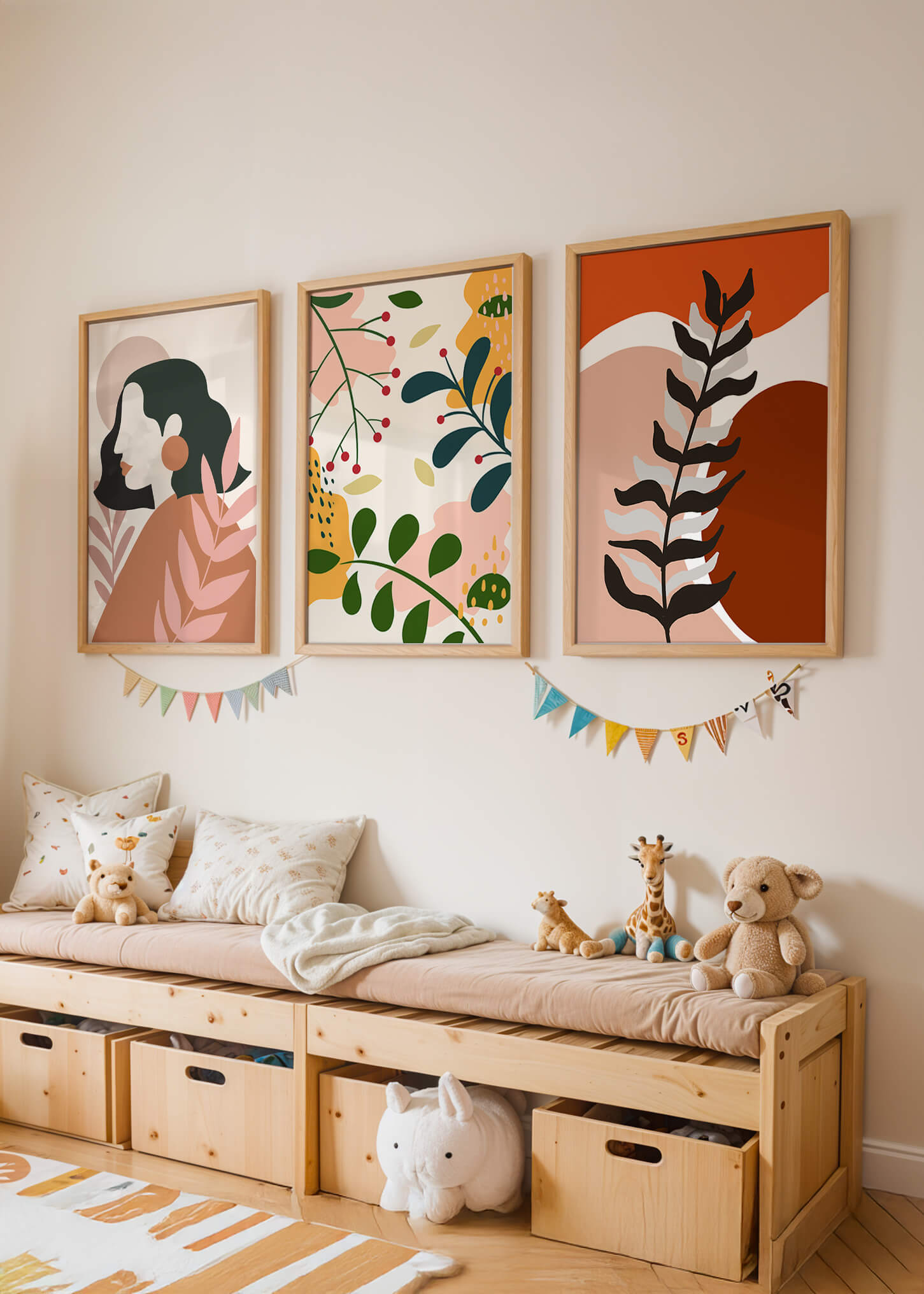 Ensemble d'art moderne abstrait pour décoration intérieure