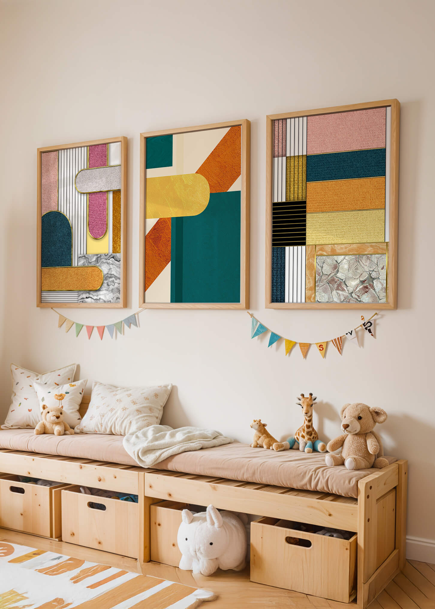 Cuadros Abstractos Modernos con Diseño Geométrico