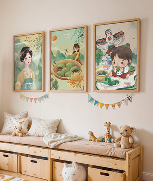 Ensemble d’illustrations inspirées de l’art asiatique
