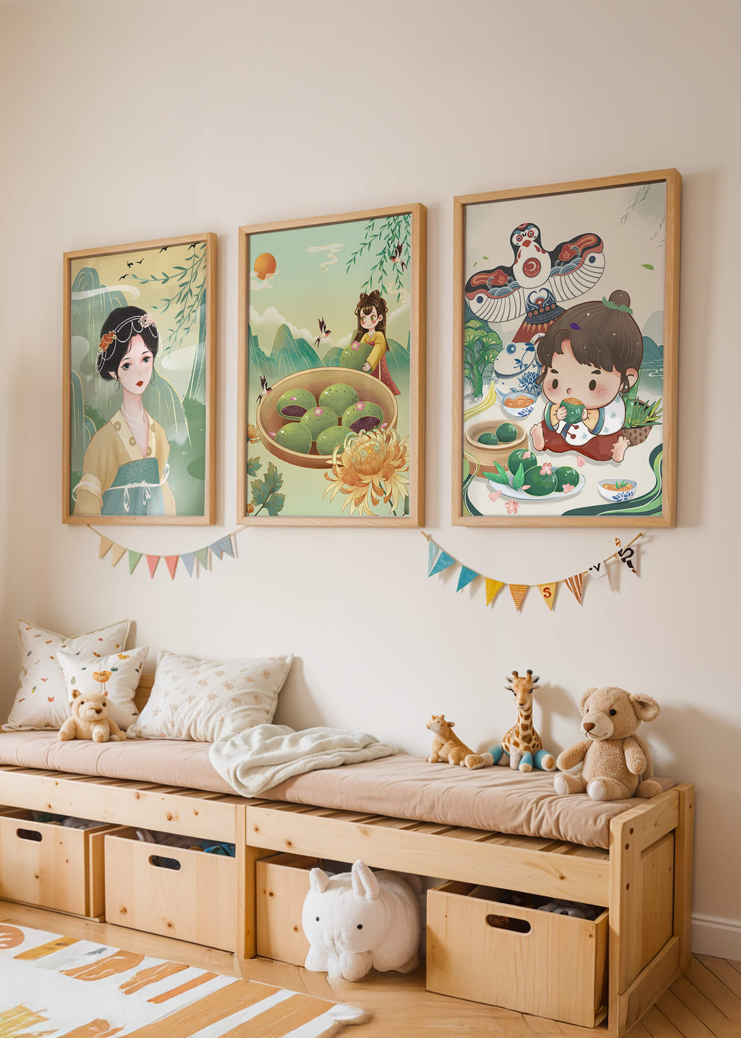 Ensemble d’illustrations inspirées de l’art asiatique