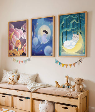 Tableaux de rêve avec des motifs pour enfants et des pois