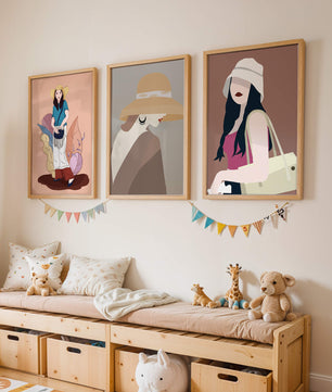 Retratos Modernos de Mujeres con Sombreros en Estilo Vectorial