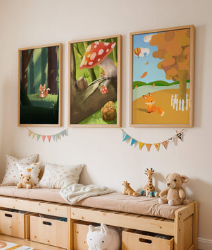 Tableaux d'animaux de la forêt en illustrations artistiques