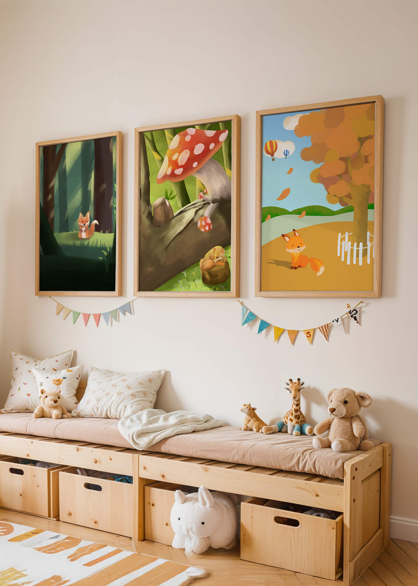 Tableaux d'animaux de la forêt en illustrations artistiques