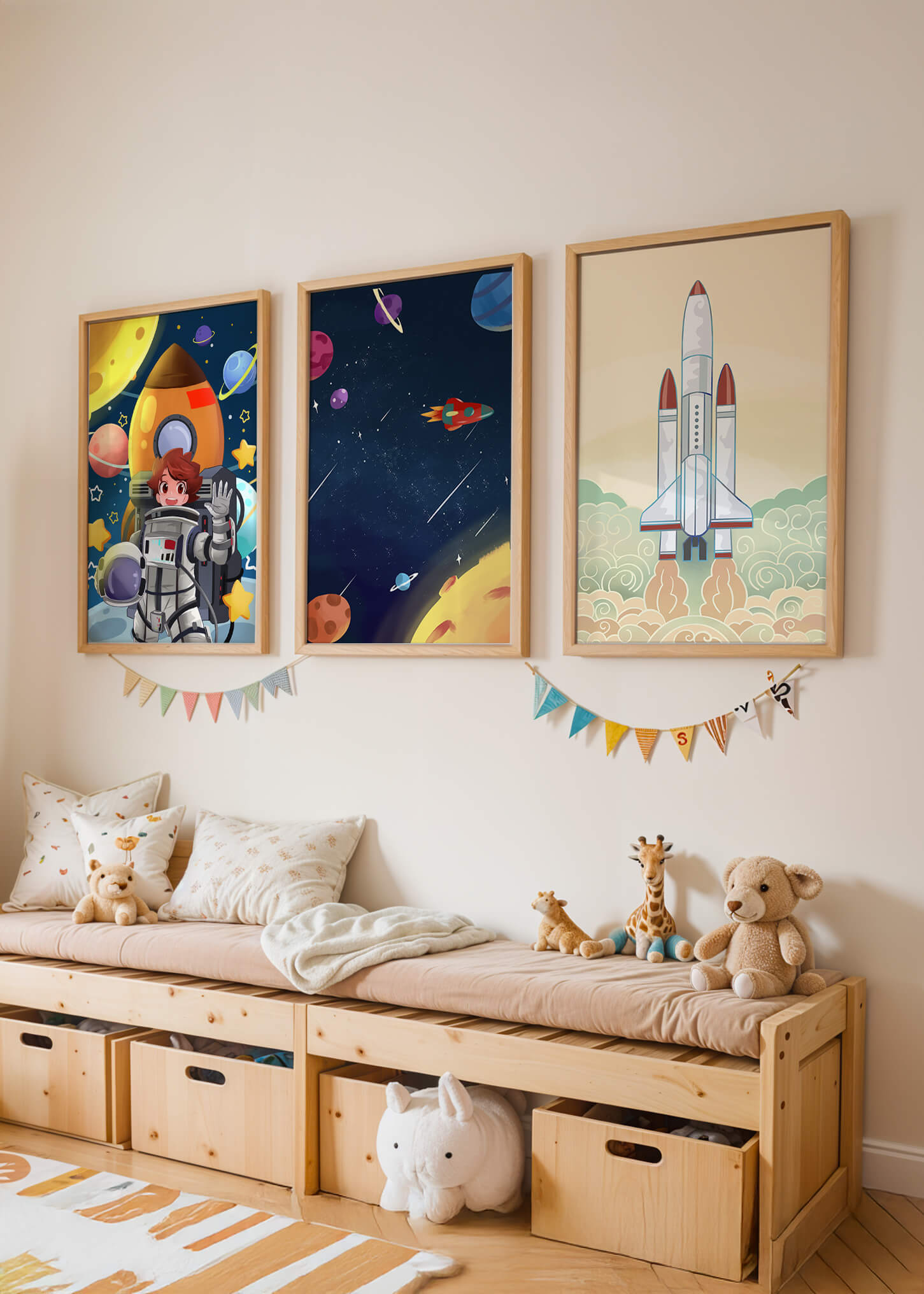 Astronautas y Naves Espaciales en Ilustraciones Modernas