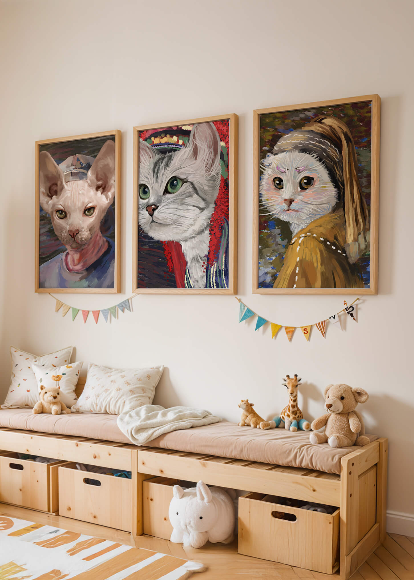 Pinturas de Gatos Elegantes en Estilo Clásico