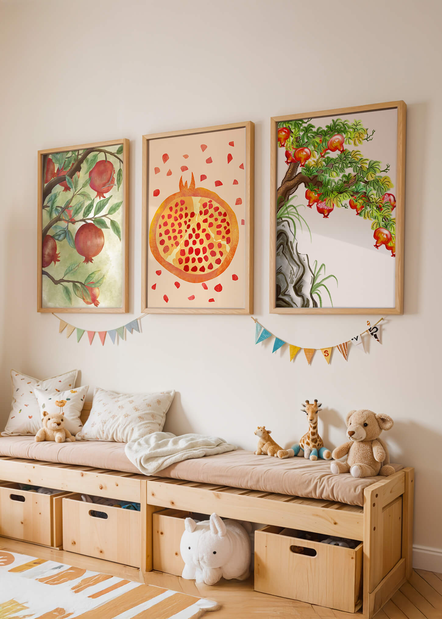 Arte de Granadas en Estilo Acuarela