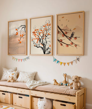 Ensemble d’art décoratif avec des motifs de nature et de fruits d’automne
