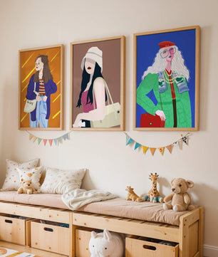Conjunto de Retratos Modernos de Mujeres con Estilo en Arte Digital