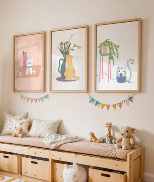 Imágenes Decorativas de Gatos y Plantas en Interiores Modernos
