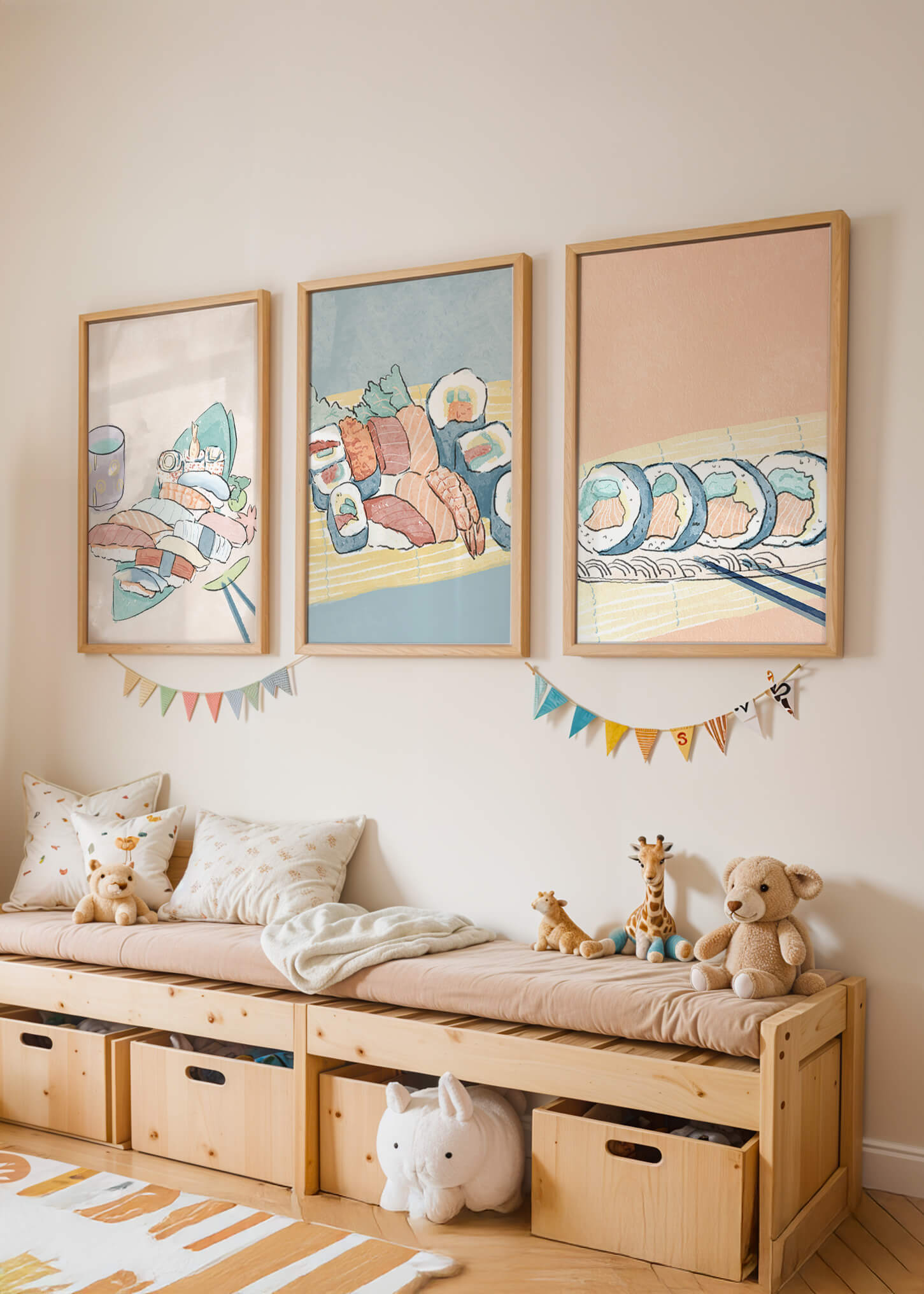 Conjunto De Impresiones De Cocina Japonesa