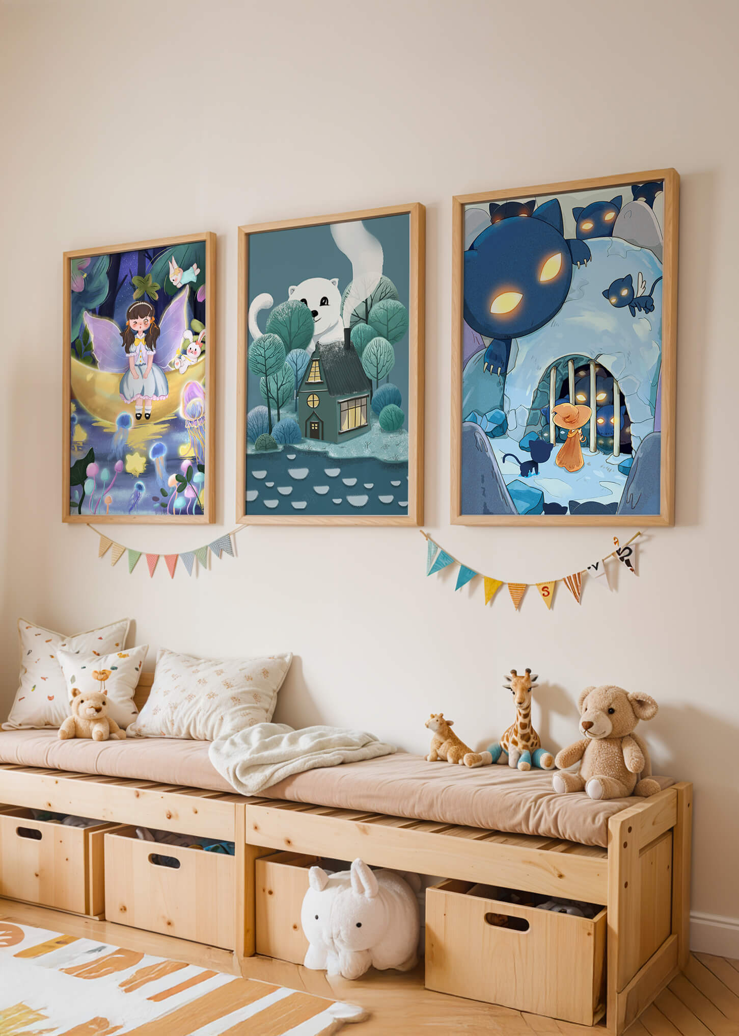 Imágenes de fantasía infantil con personajes de cuentos de hadas