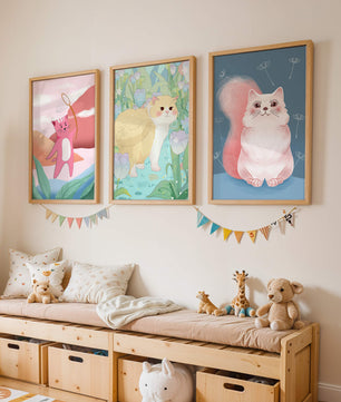 Ensemble d’illustrations de chats dans un style artistique moderne