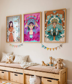 Art moderne de femmes en costumes traditionnels orientaux