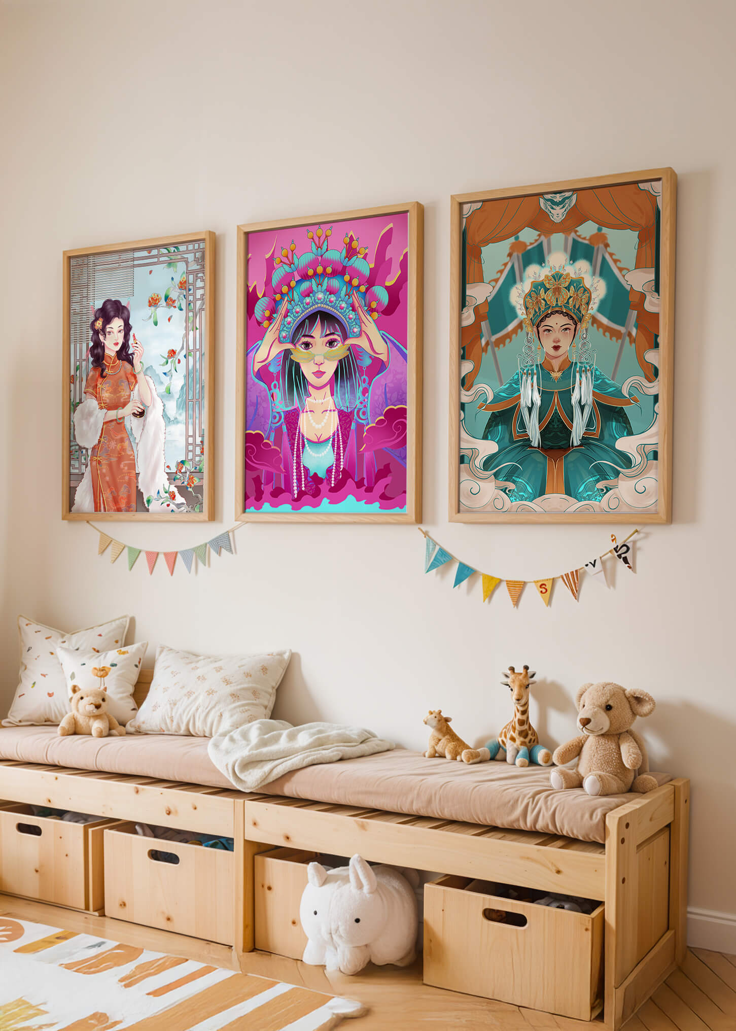 Art moderne de femmes en costumes traditionnels orientaux