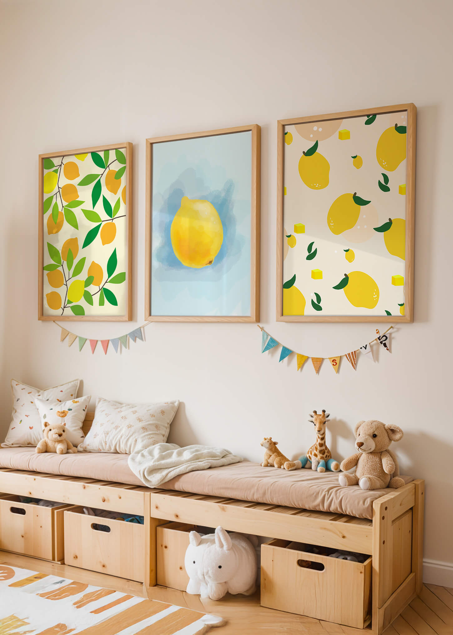 Décoration moderne avec des images de citrons