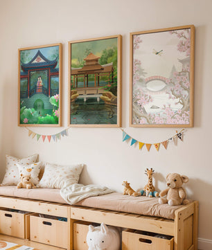 Triptyque de paysages asiatiques en impressions artistiques