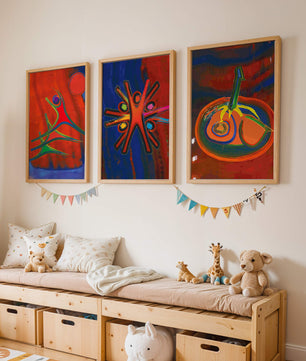 Pinturas Abstractas Coloridas en Estilo Moderno Sin Marco