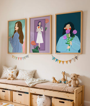 Wanddekoration mit modernen Illustrationen