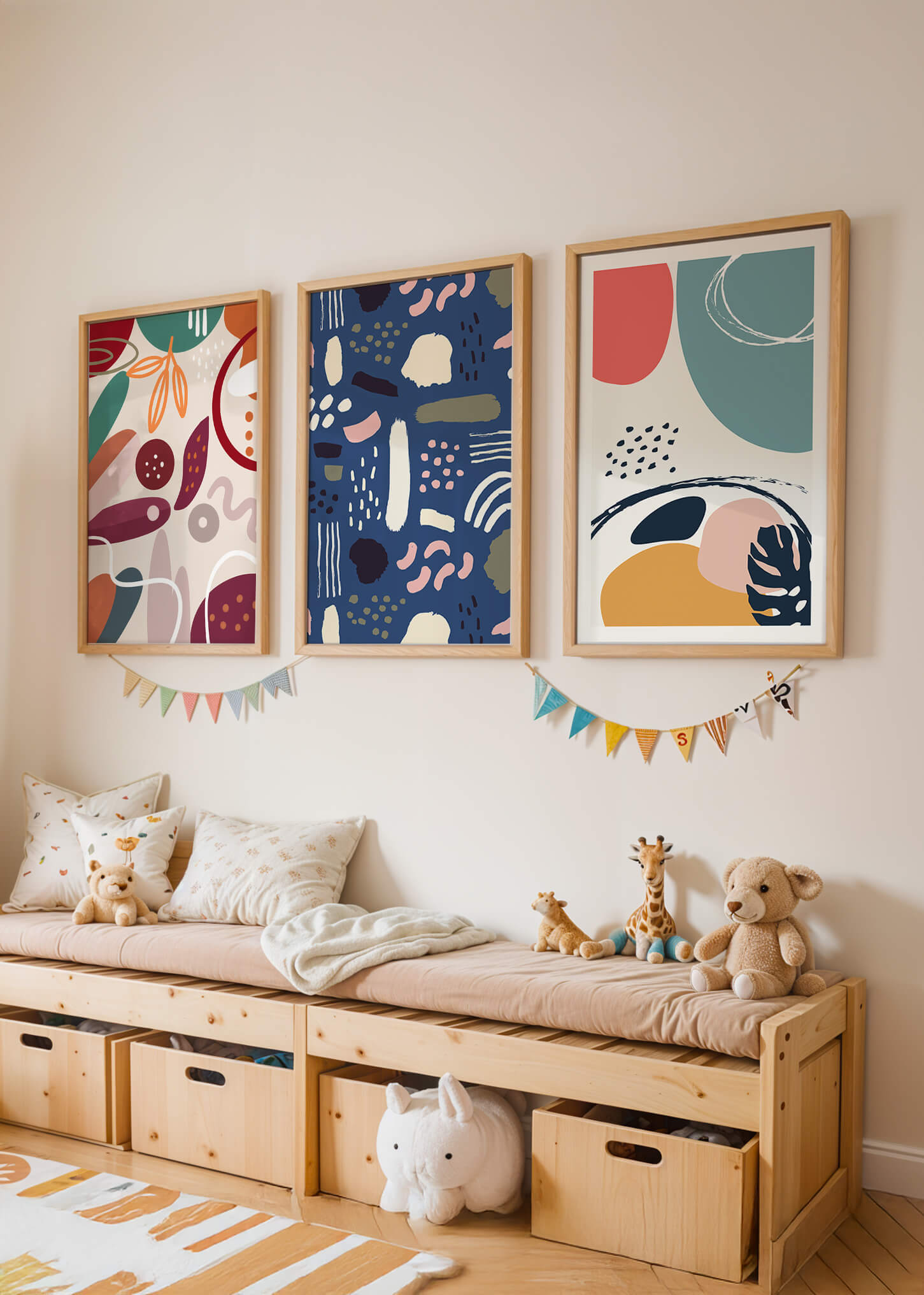 Conjunto De Arte Moderno Abstracto Sin Marco