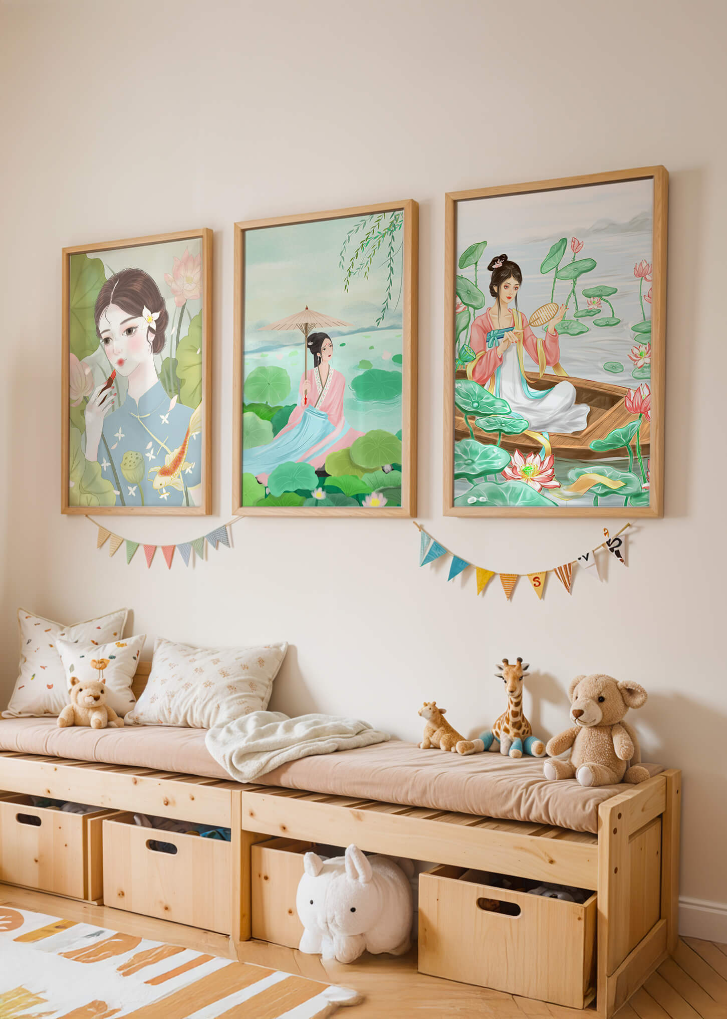 Conjunto de Ilustraciones Orientales Sin Marco