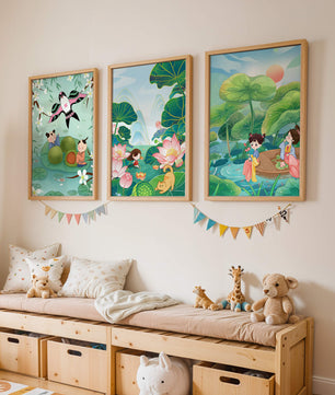 Kunstdrucke im asiatischen Stil mit Naturmotiven