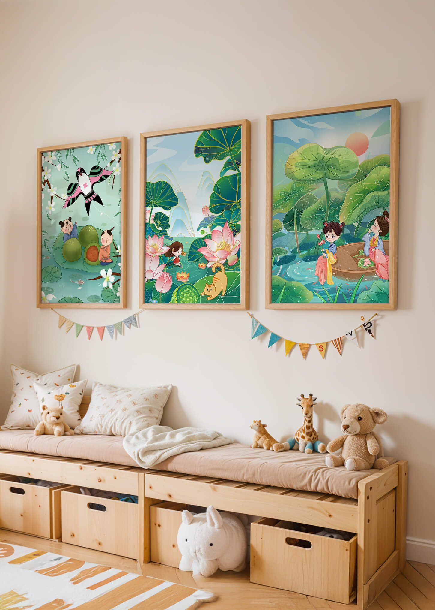 Kunstdrucke im asiatischen Stil mit Naturmotiven