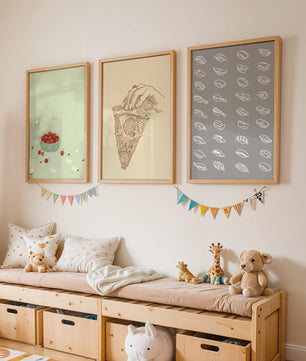 Trio d’affiches d’art moderne sur la nourriture