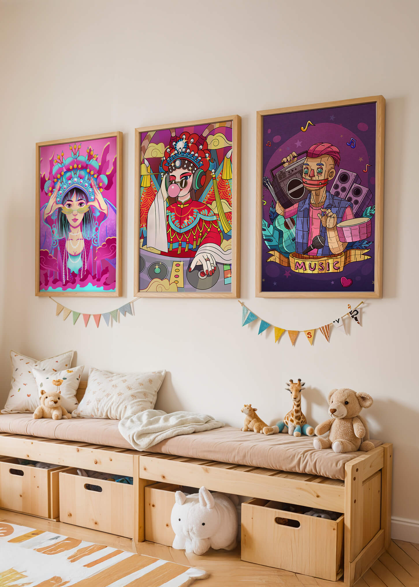 Arte Colorido con Personajes Estilo Ilustración