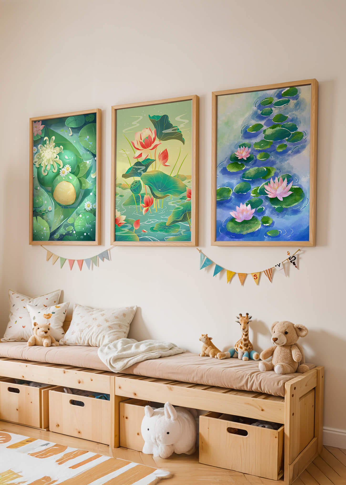 Peintures de nénuphars et de fleurs en style moderne