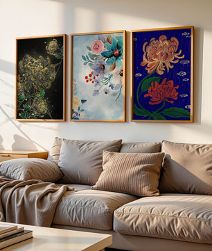 Pinturas Florales Sin Marco en Interiores Modernos