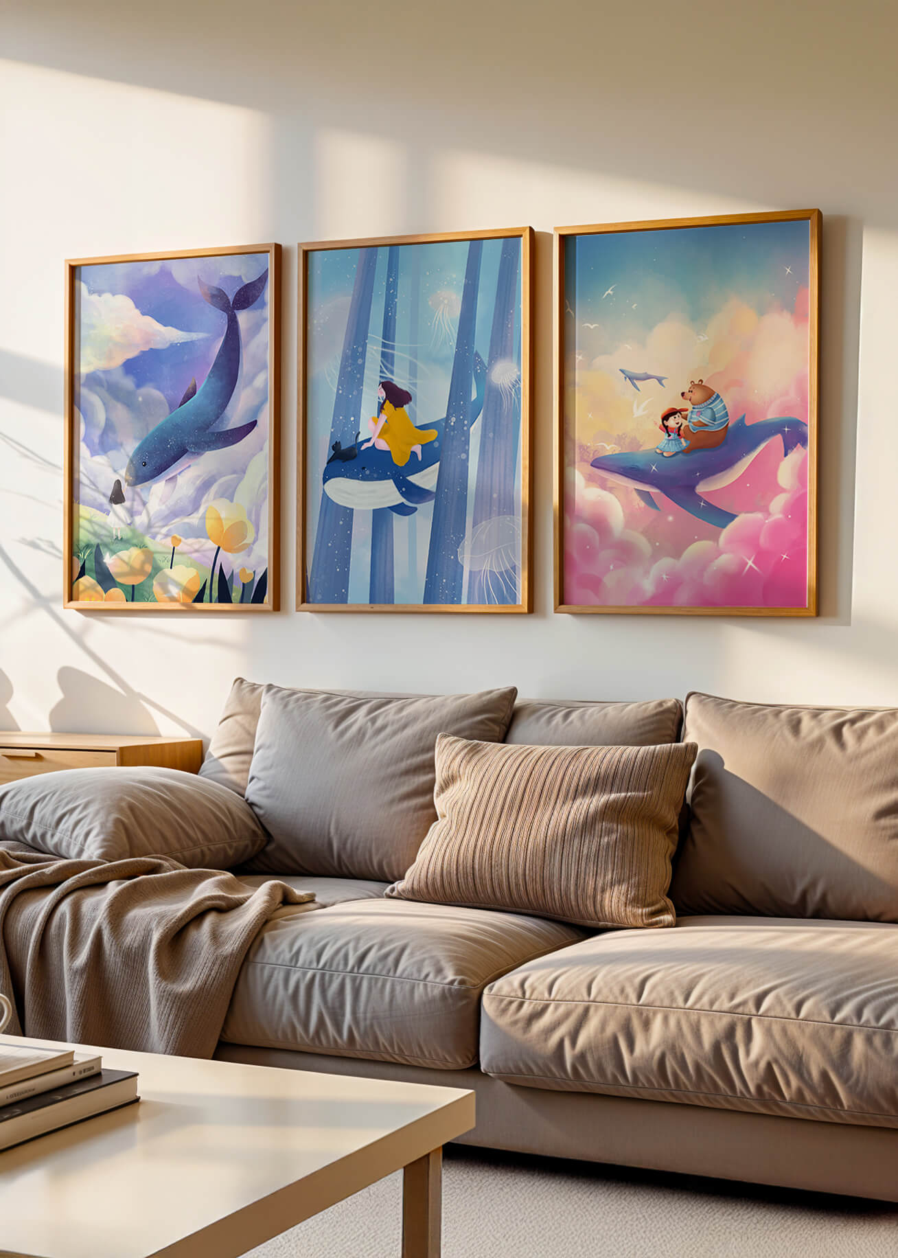 Images illustratives avec des animaux marins et des figures humaines