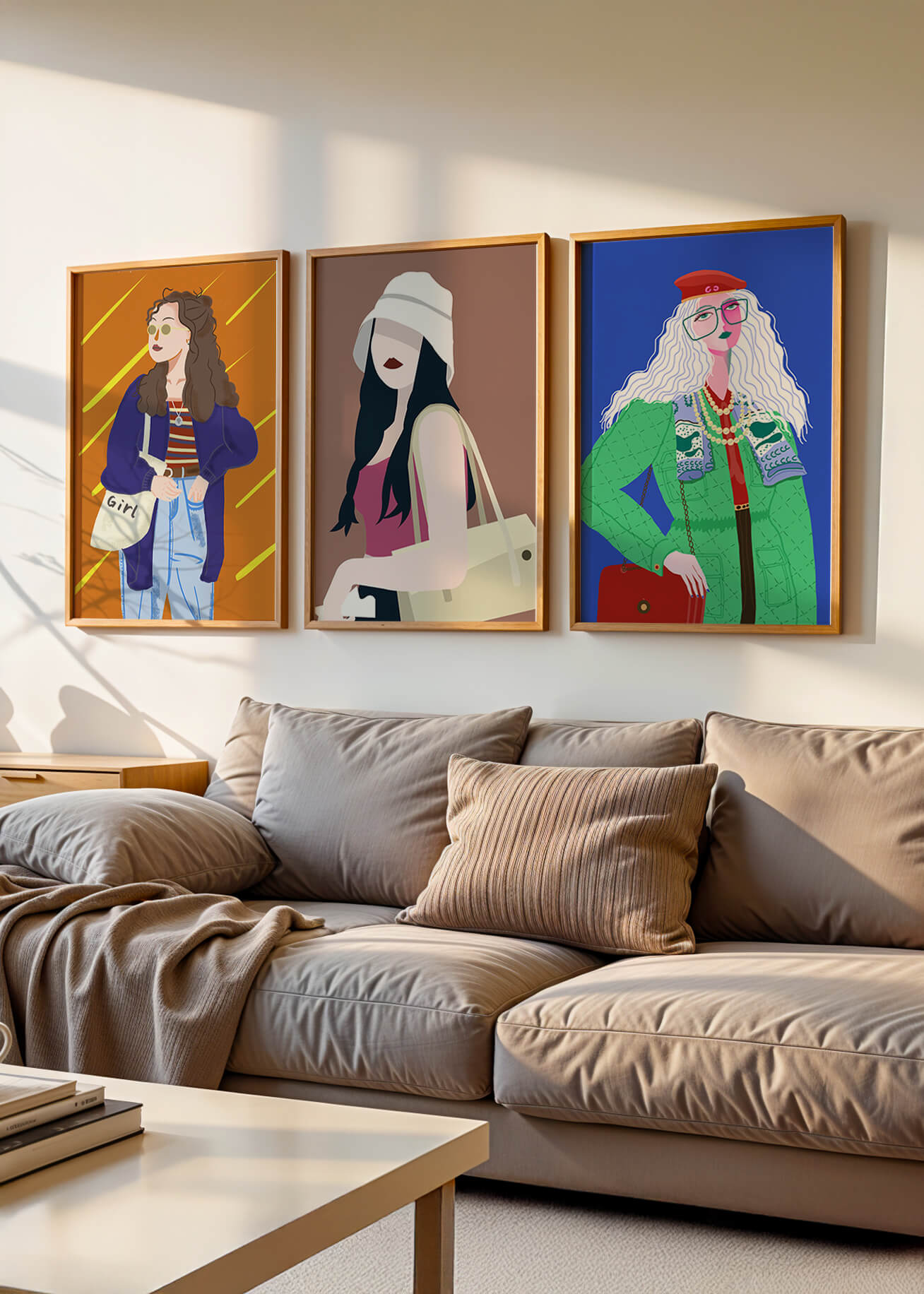 Conjunto de Retratos Modernos de Mujeres con Estilo en Arte Digital