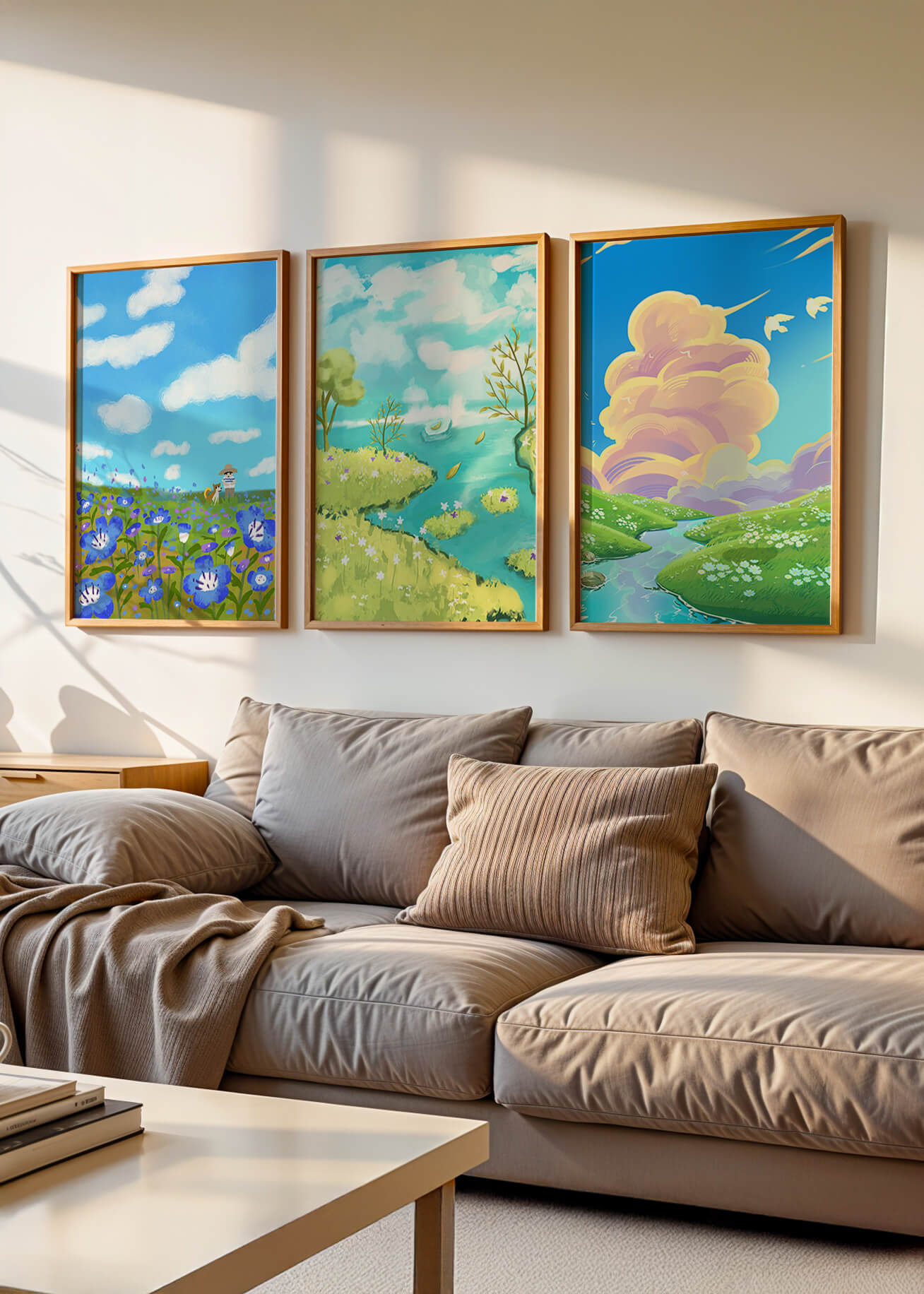 Impresiones Artísticas de Paisajes Naturales en Interiores Modernos