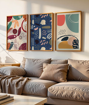 Conjunto De Arte Moderno Abstracto Sin Marco